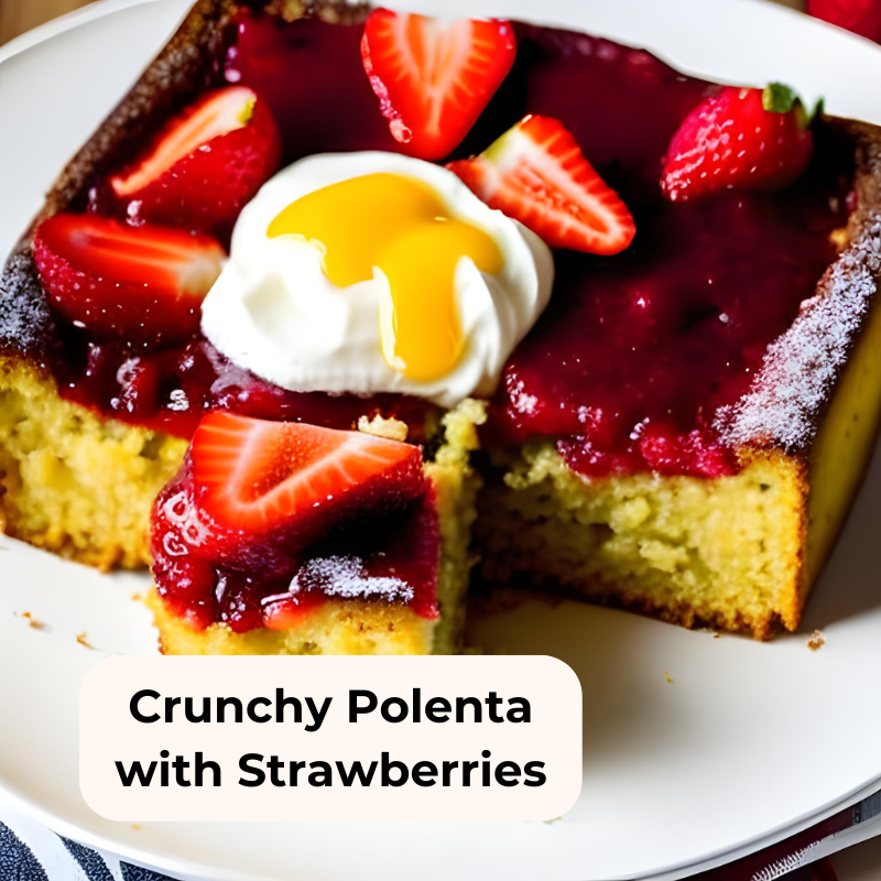 crunchy polenta with strawberries with miracle berries with chef cantu
