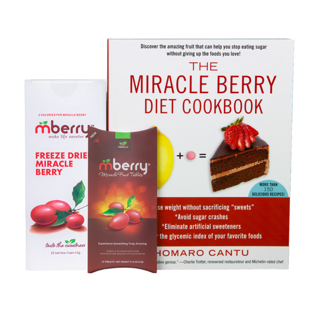 The miracle berry cookbook with mberry miracle fruit tablets and mberry freeze dried miracle berries