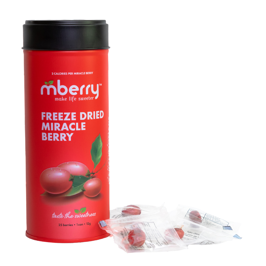 mberry freeze dried miracle berries with the miracle berries in their individually sealed packages